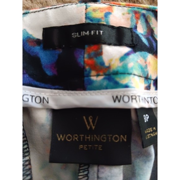 Worthington Capris Womens Size 8P Slim Fit Multi Color Floral Modern Fit Capris - Picture 12 of 14